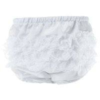 FP03-SW: White Satin Frilly Pant (0-12 Months)